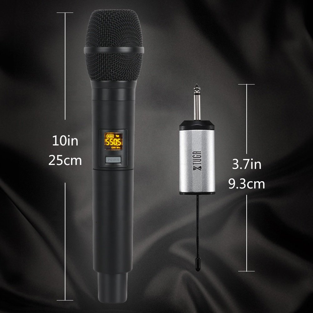 for Church/Home/Karaoke/Business Meeting/Phone Recording Black Hotec 25 Channel UHF Handheld Wireless Microphone with Mini Portable Receiver 1/4 Output 