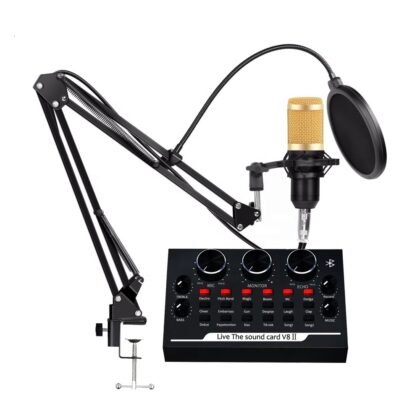Bm800 Recording Microphone With V8 Sound Card Full Set